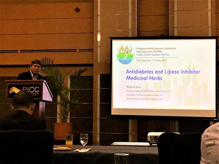 Herbanext President Philip Cruz at Philippine Health Research Innovations Matching Event