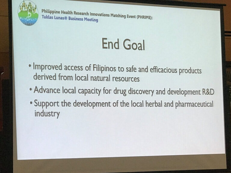 Herbanext President Philip Cruz at Philippine Health Research Innovations Matching Event